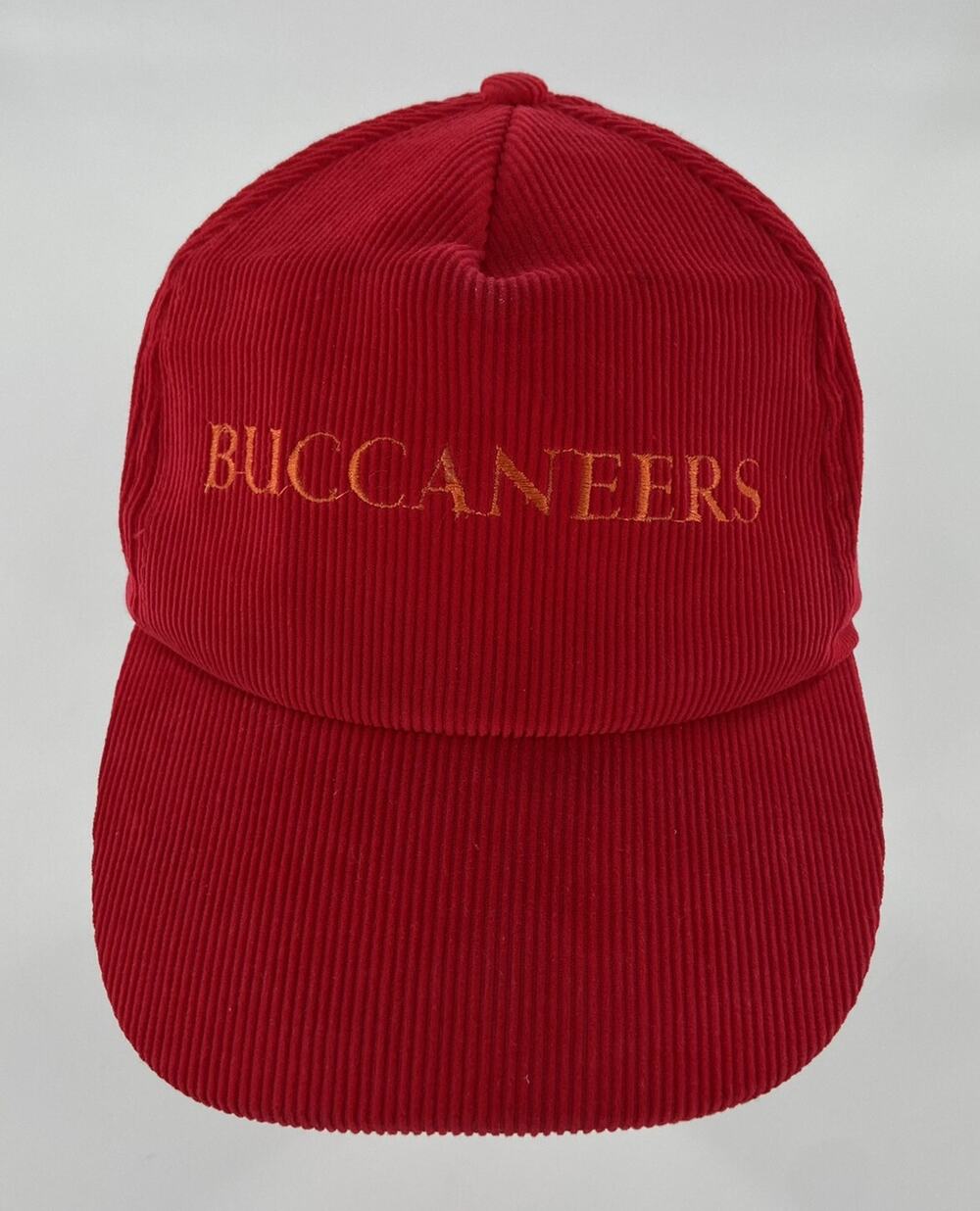 VINTAGE Tampa Bay Buccaneers Hat Adult Red Bucs Corduroy Snapback Cap Embroidery